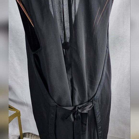 Patrizia Luca Milano Sheer Back Tie Back Sleeveless Notched Collar Long Vest - Picture 8 of 9